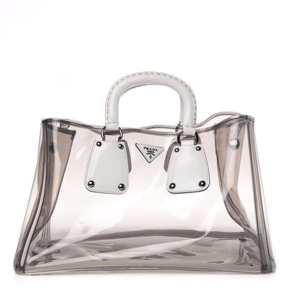 Prada Vinyl Calfskin Tote Transparent White 1 of 20