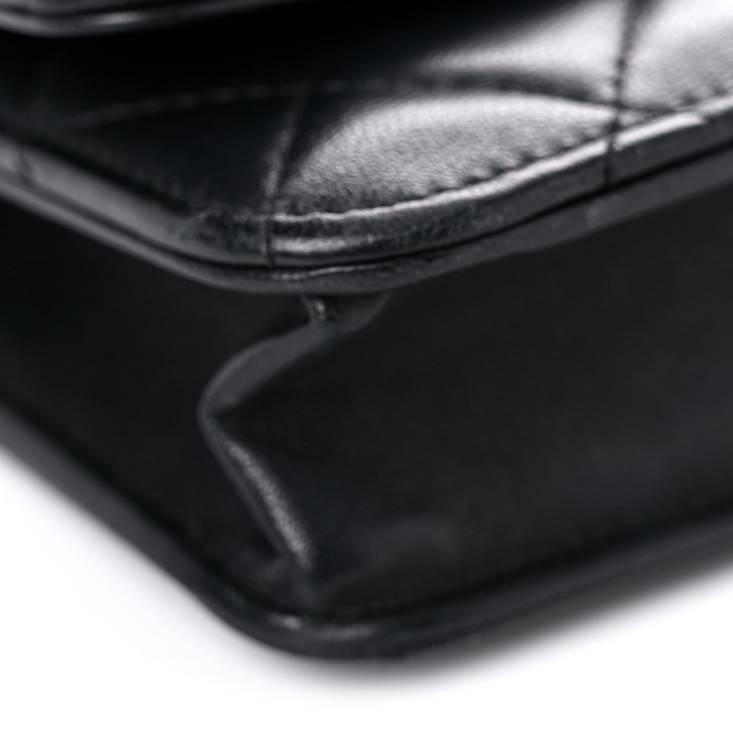 Lambskin Quilted Boy Wallet On Chain WOC Black