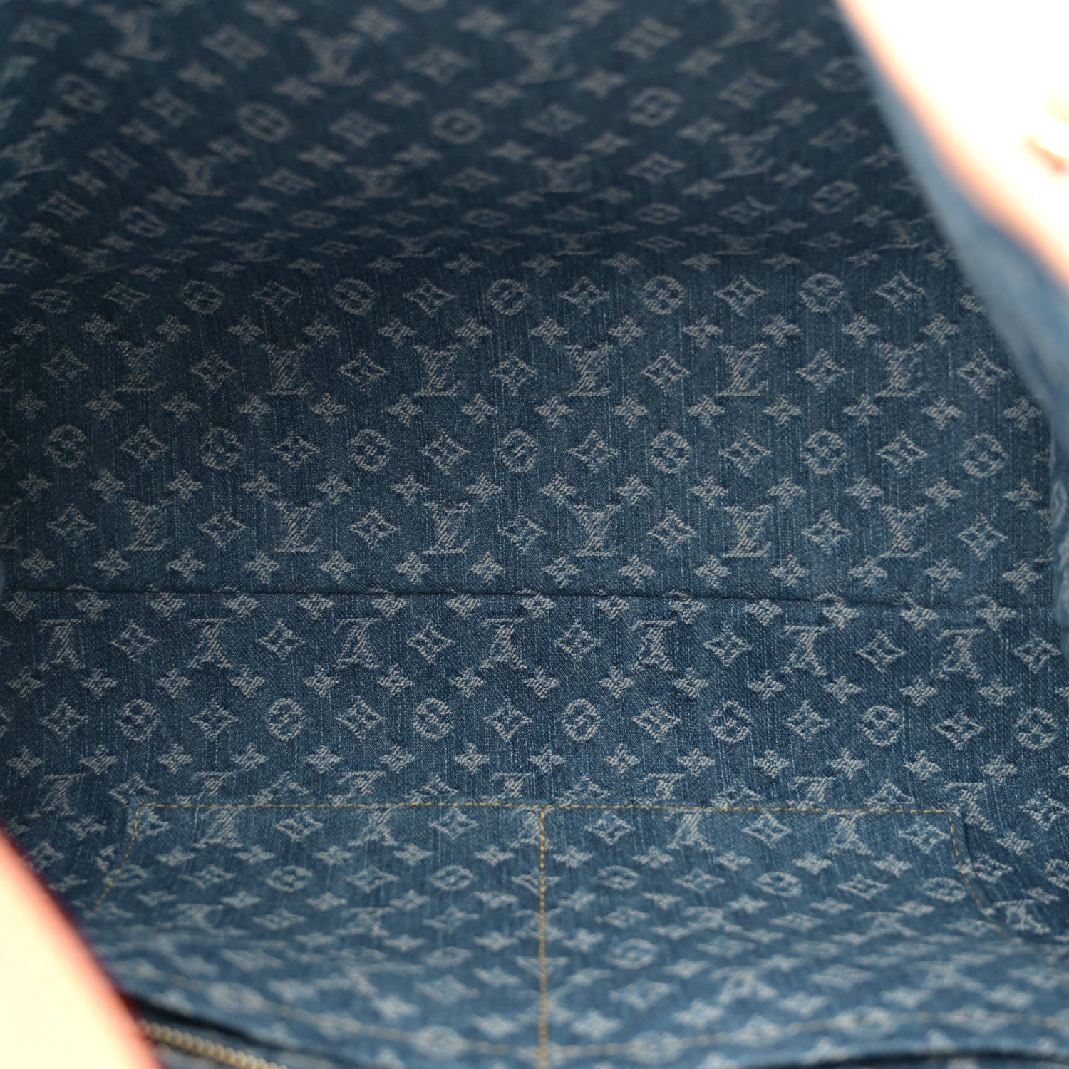 Louis Vuitton Monogram Denim CarryAll MM Blue 5 of 9