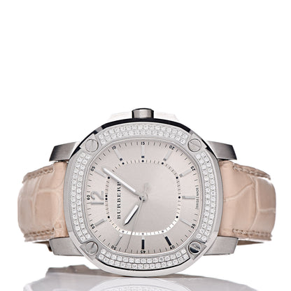 Burberry Stainless Steel Alligator Diamond Bezel 38mm The Britain Quartz Watch Champagne BBY1400 3 of 9