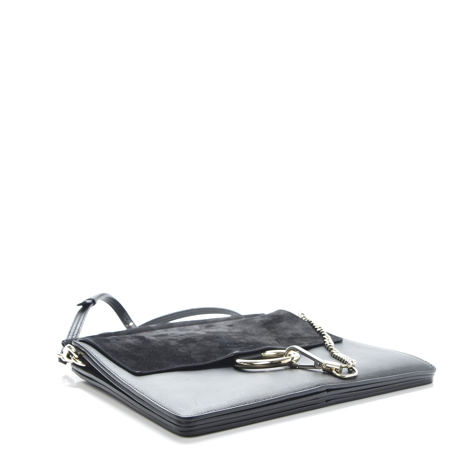 Chloe Suede Calfskin Medium Faye Shoulder Bag Black 3 of 18