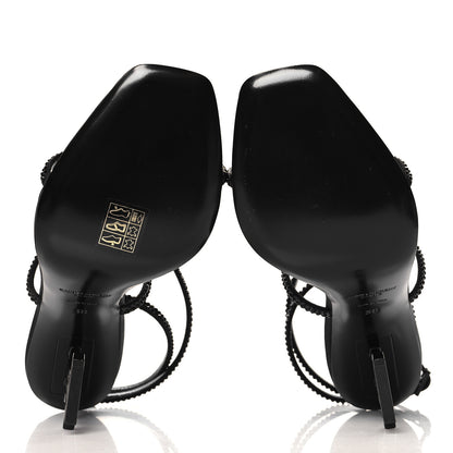 Saint Laurent Crepe Satin Strass Opyum 110 Sandals 38 Black 6 of 8