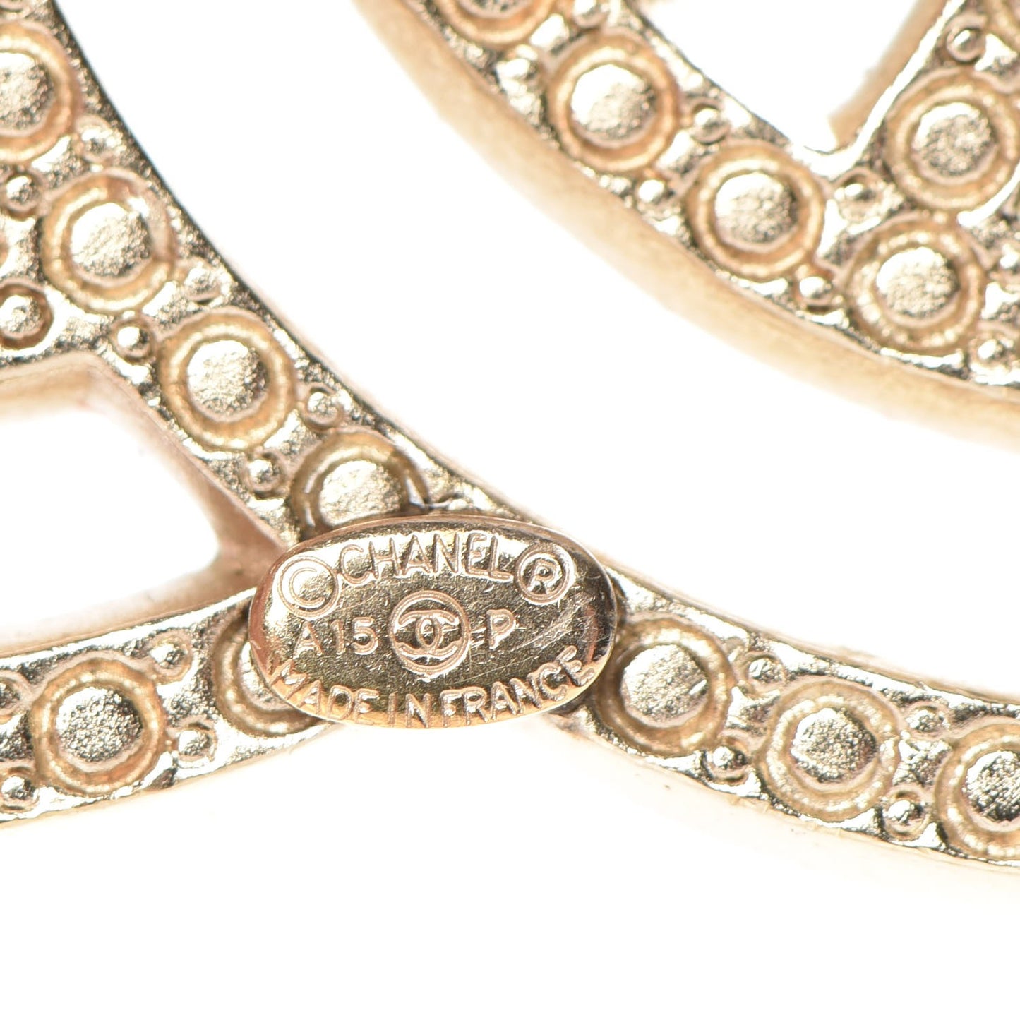 Crystal CC Brooch Gold