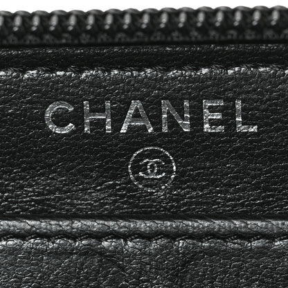 Chanel Lambskin Quilted Boy Zip Around Wallet Black 5 of 6