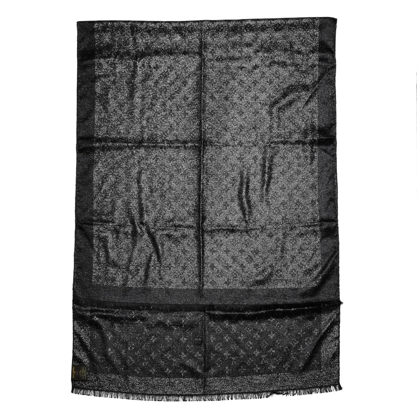 Silk Monogram Scarf Black
