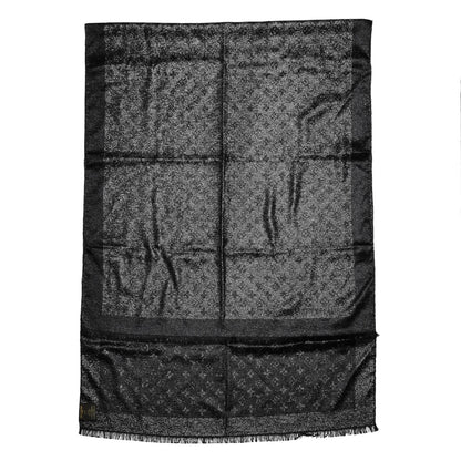 Louis Vuitton Silk Monogram Scarf Black 3 of 6