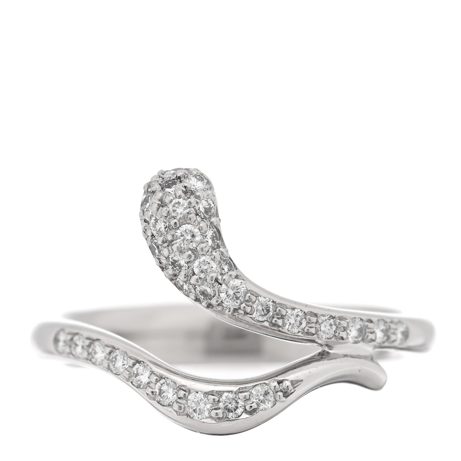 Tiffany Platinum Diamond Elsa Peretti Open Form Teardrop Ring 51 5.75 1 of 4