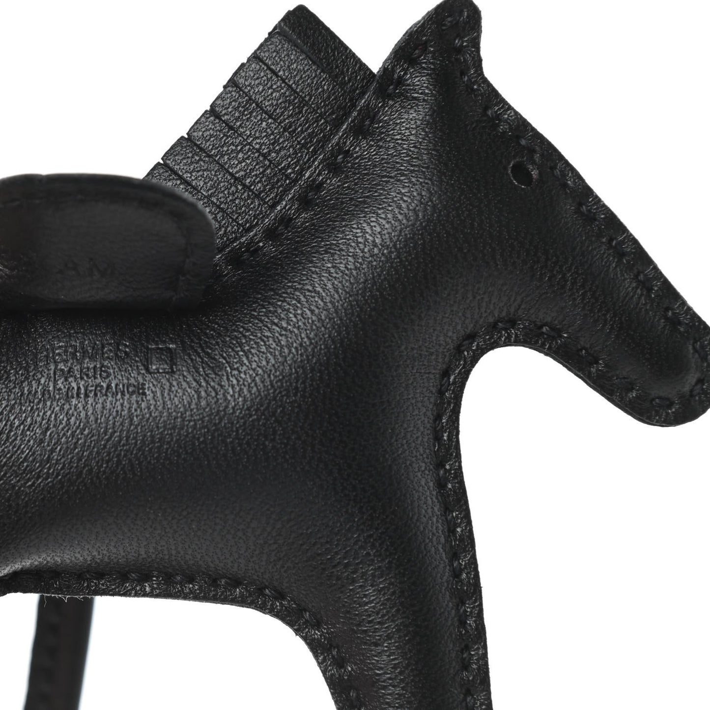 Milo Lambskin Matte Alligator Touch Grigri Rodeo Horse Bag Charm PM So Black