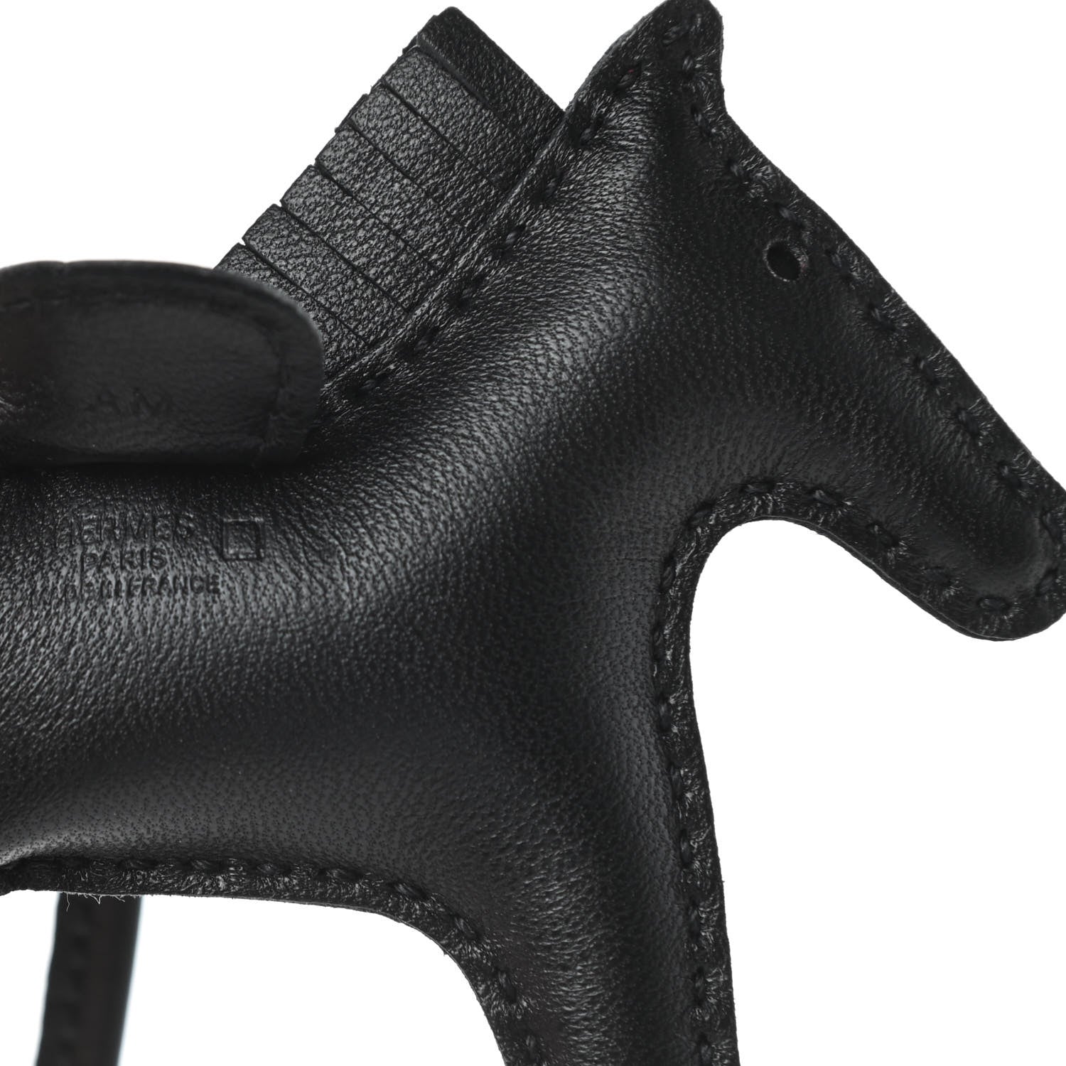 Hermes Milo Lambskin Matte Alligator Touch Grigri Rodeo Horse Bag Charm PM So Black 3 of 5