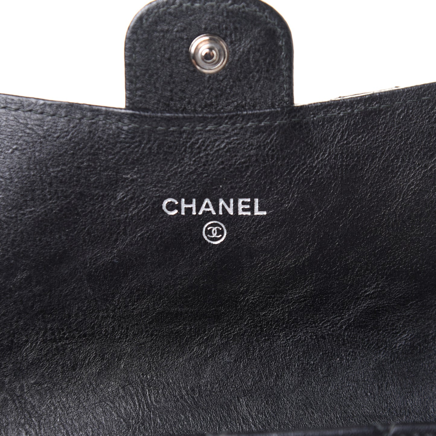 Crumpled Calfskin Quilted Large Flap Wallet So Black