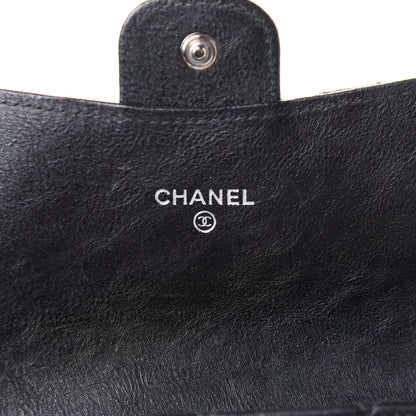 Chanel Crumpled Calfskin Quilted Large Flap Wallet So Black 6 of 9