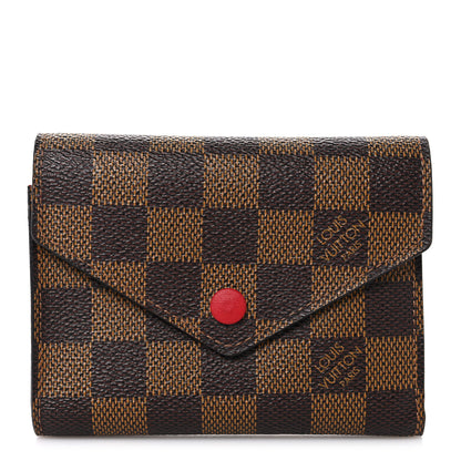 Louis Vuitton Damier Ebene Victorine Wallet Red 1 of 7