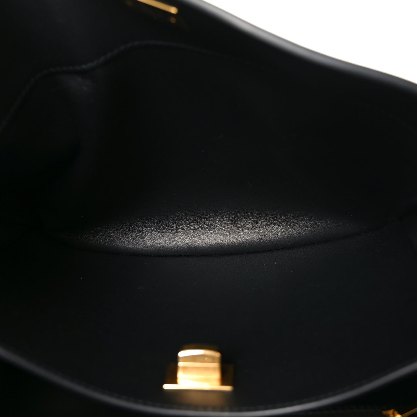 Natural Smooth Calfskin Small Rodeo Top Handle Handbag Black
