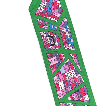 Hermes Silk Rive Droite Rive Gauche Twilly Vert Rose Bleu 5 of 6