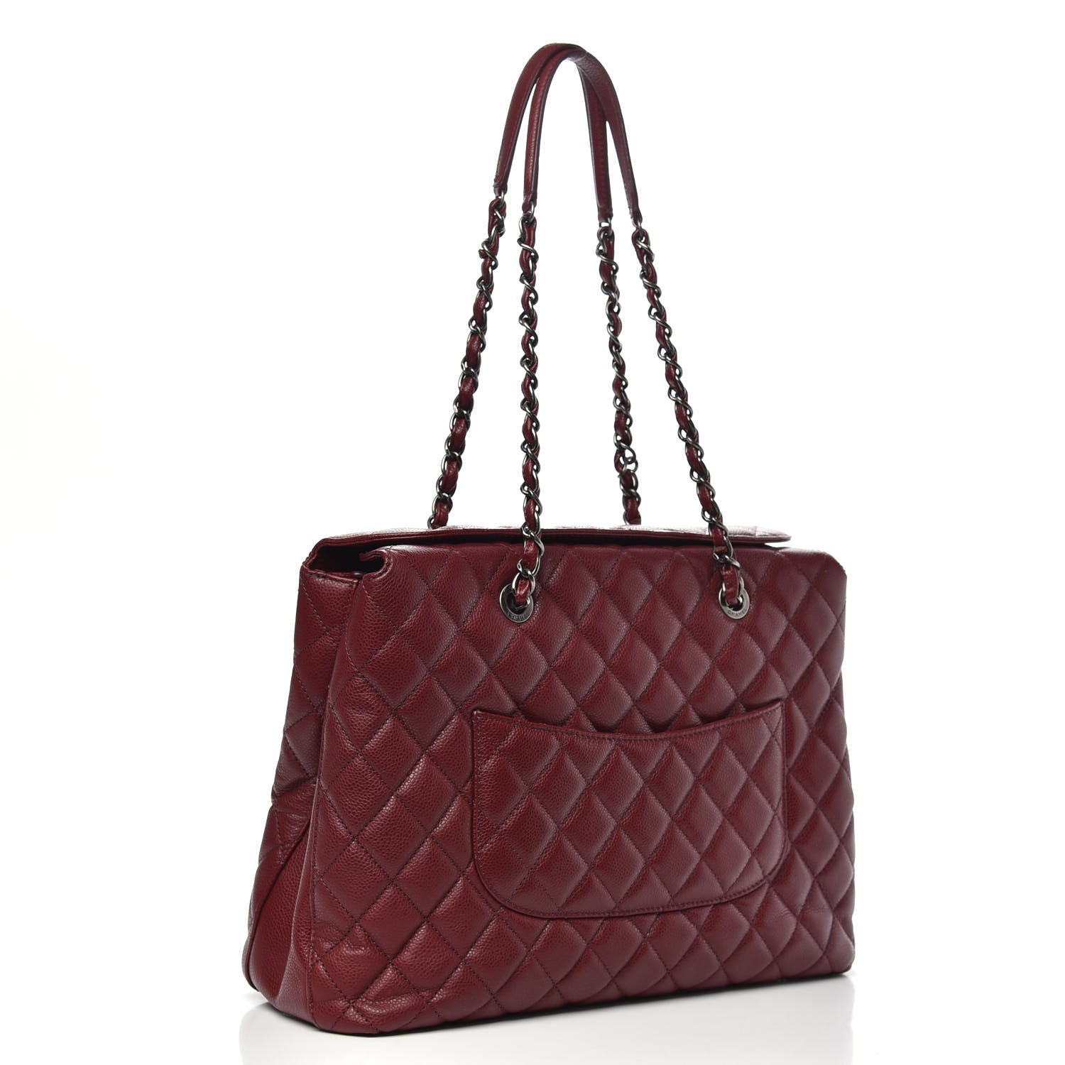 Chanel Caviar Quilted City Shopping Tote Red 3 of 12
