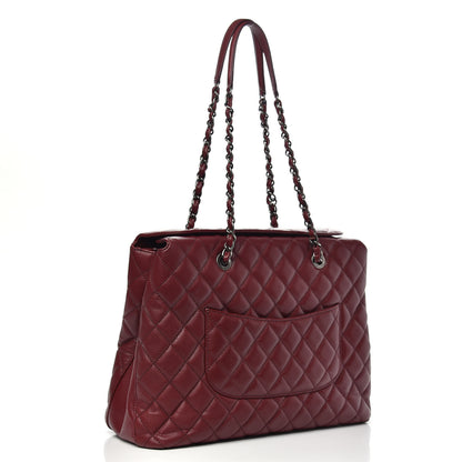 Chanel Caviar Quilted City Shopping Tote Red 3 of 12