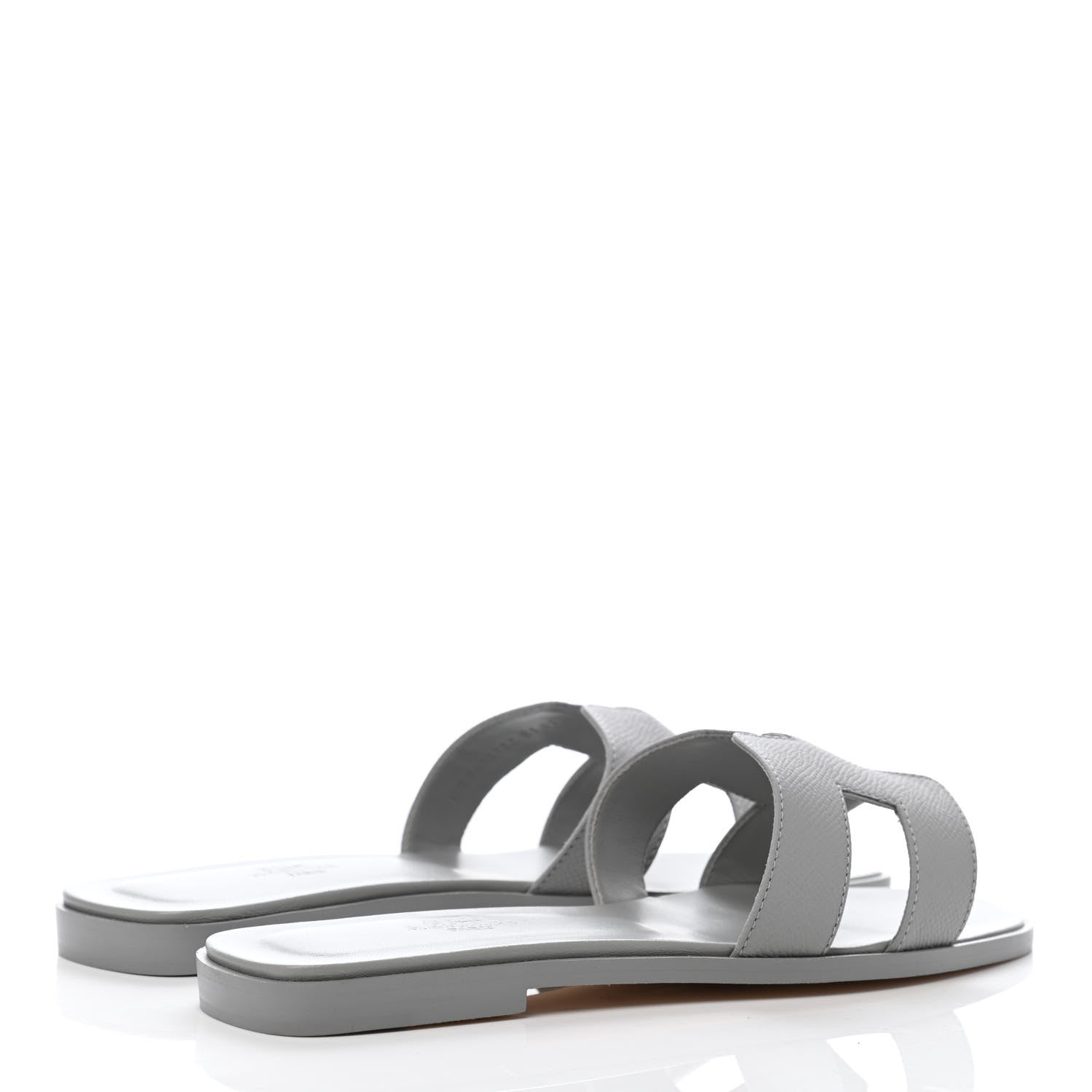 Hermes Epsom Oran Sandals 37.5 Bleu Glacier 3 of 4