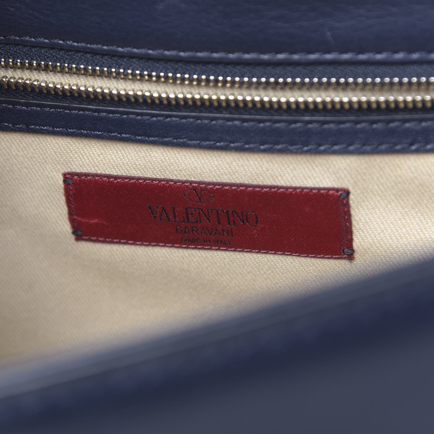 Valentino Garavani Vitello Medium Glam Lock Rockstud Flap Marine 6 of 12