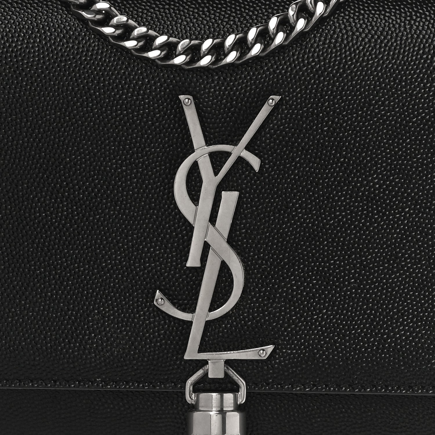 Saint Laurent Grain De Poudre Small Classic Monogram Kate Tassel Satchel Black 8 of 10
