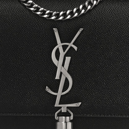 Saint Laurent Grain De Poudre Small Classic Monogram Kate Tassel Satchel Black 8 of 10