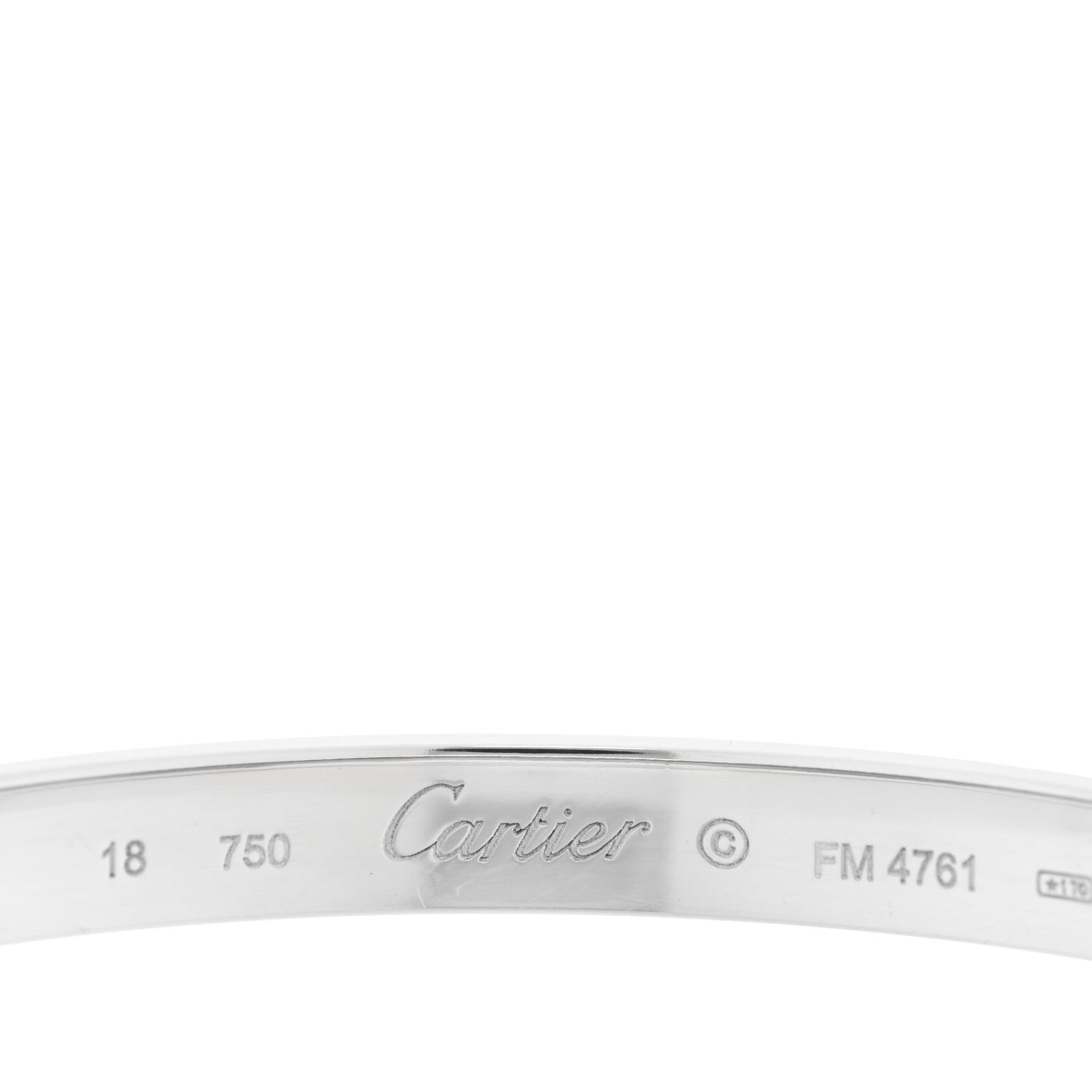 Cartier 18K White Gold LOVE Bracelet 18 3 of 5