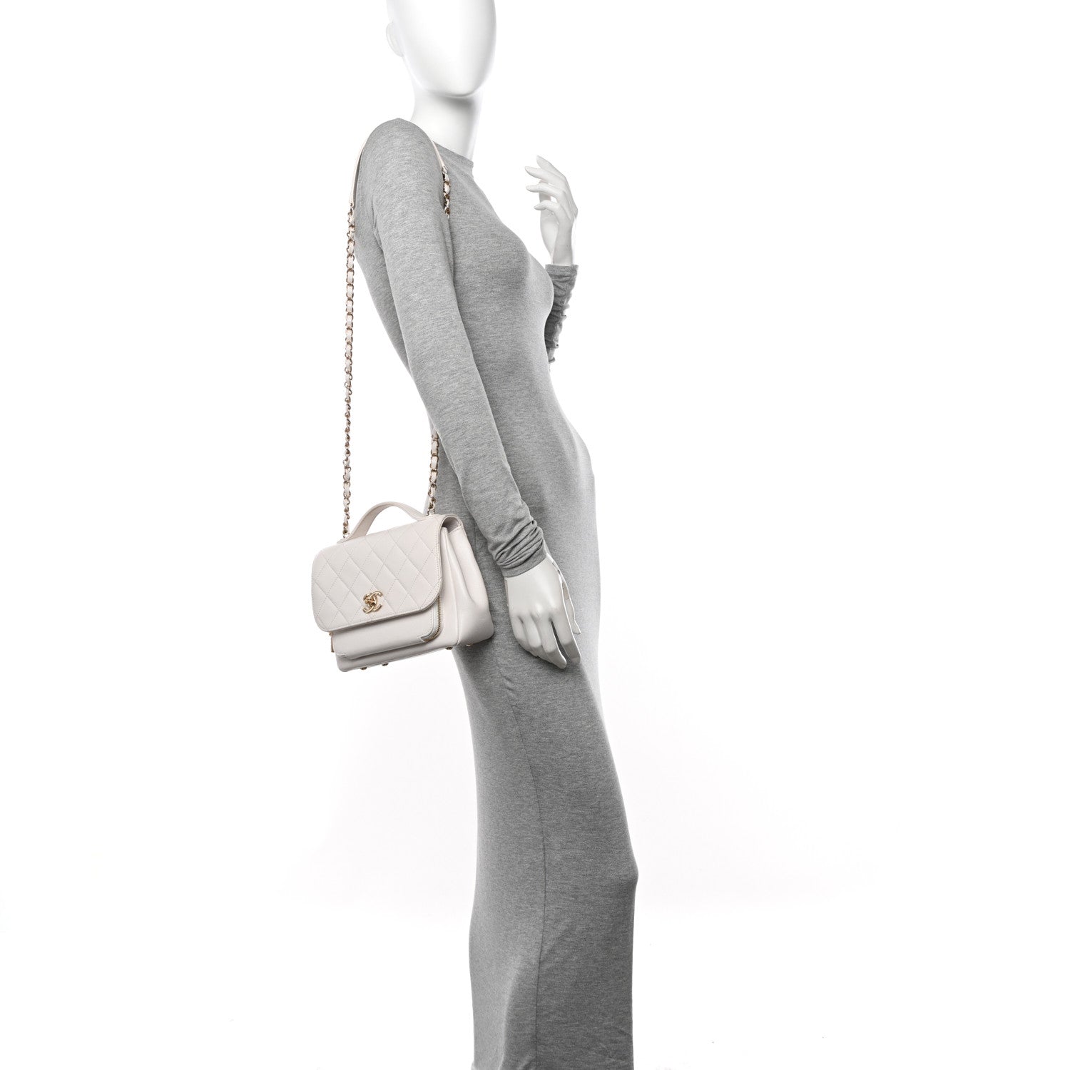 Chanel Caviar Quilted Medium Business Affinity Flap White 2 of 19