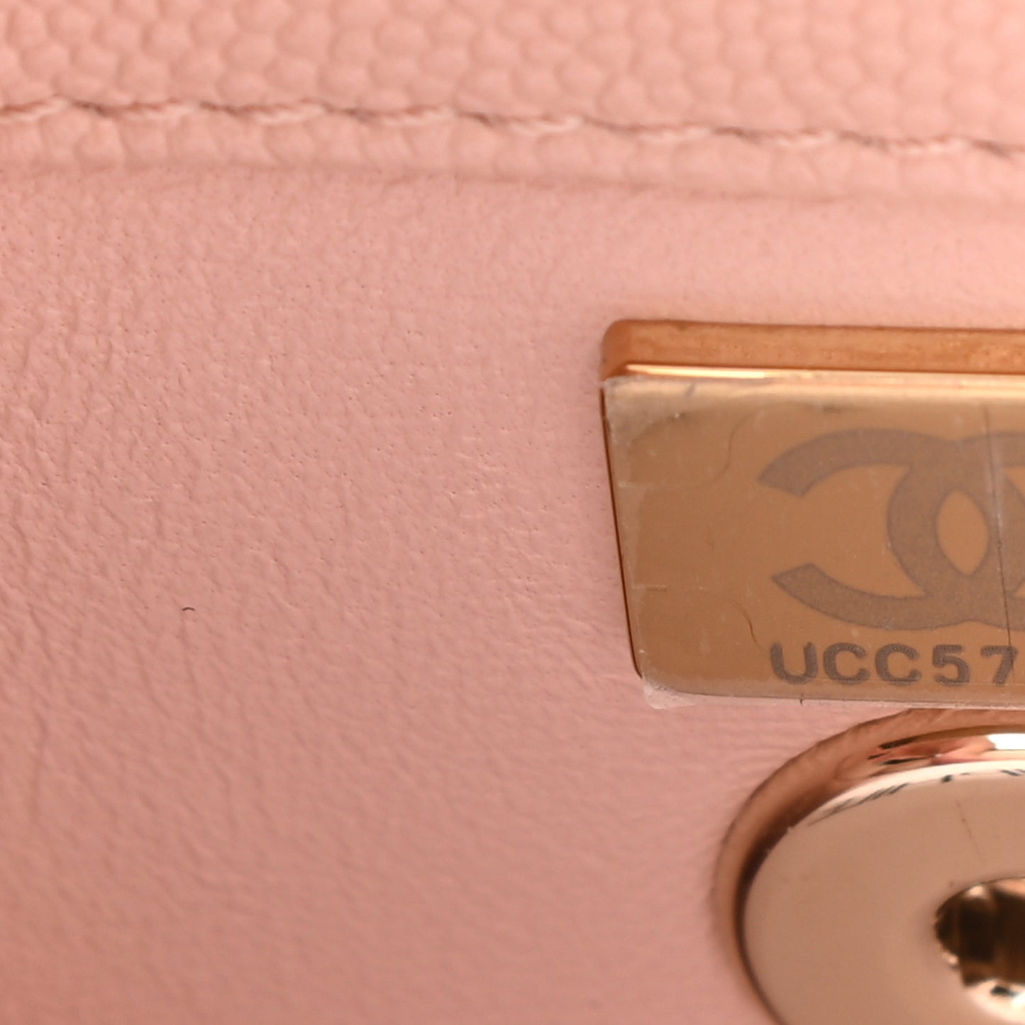 Caviar Quilted Mini Coco Handle Flap Light Pink
