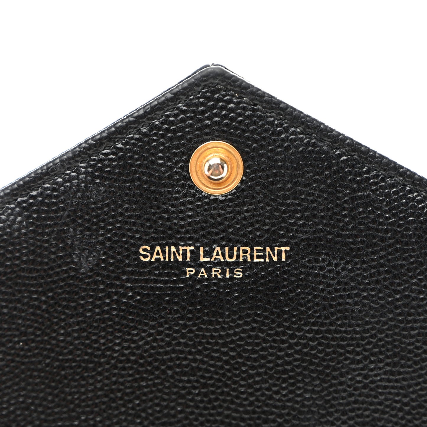 Grain De Poudre Matelasse Chevron Monogram Envelope Chain Wallet Black