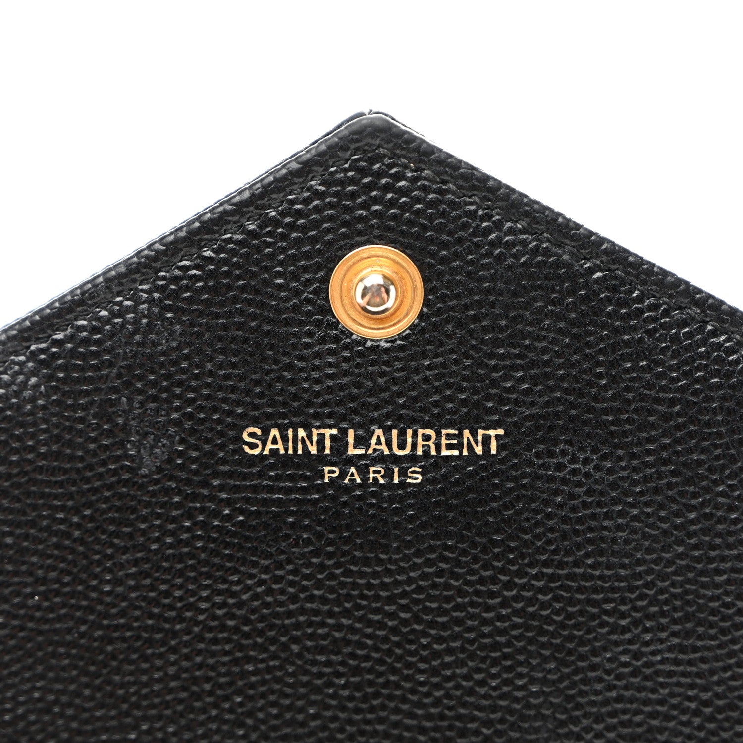 Saint Laurent Grain De Poudre Matelasse Chevron Monogram Envelope Chain Wallet Black 6 of 11