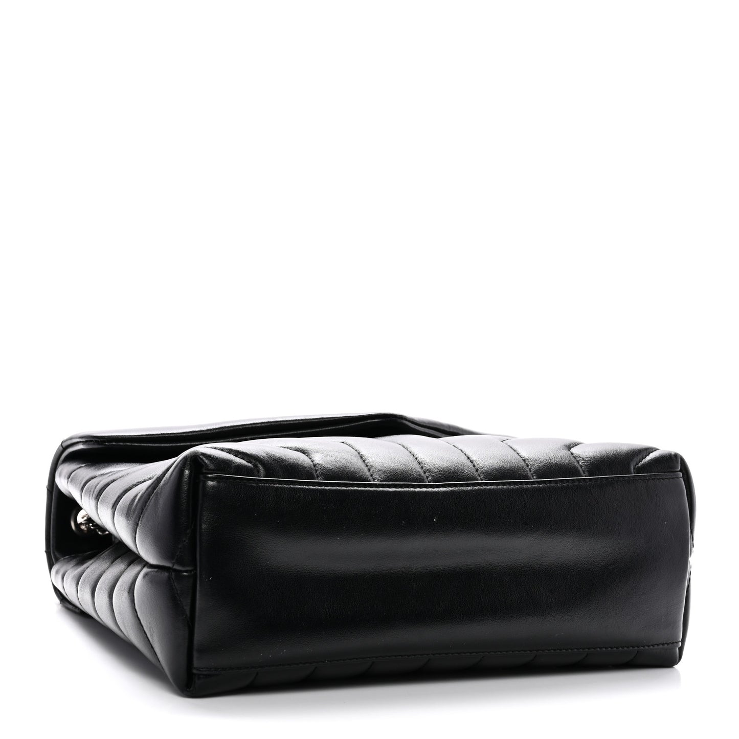 Calfskin Y Quilted Monogram Small Loulou Chain Satchel Black