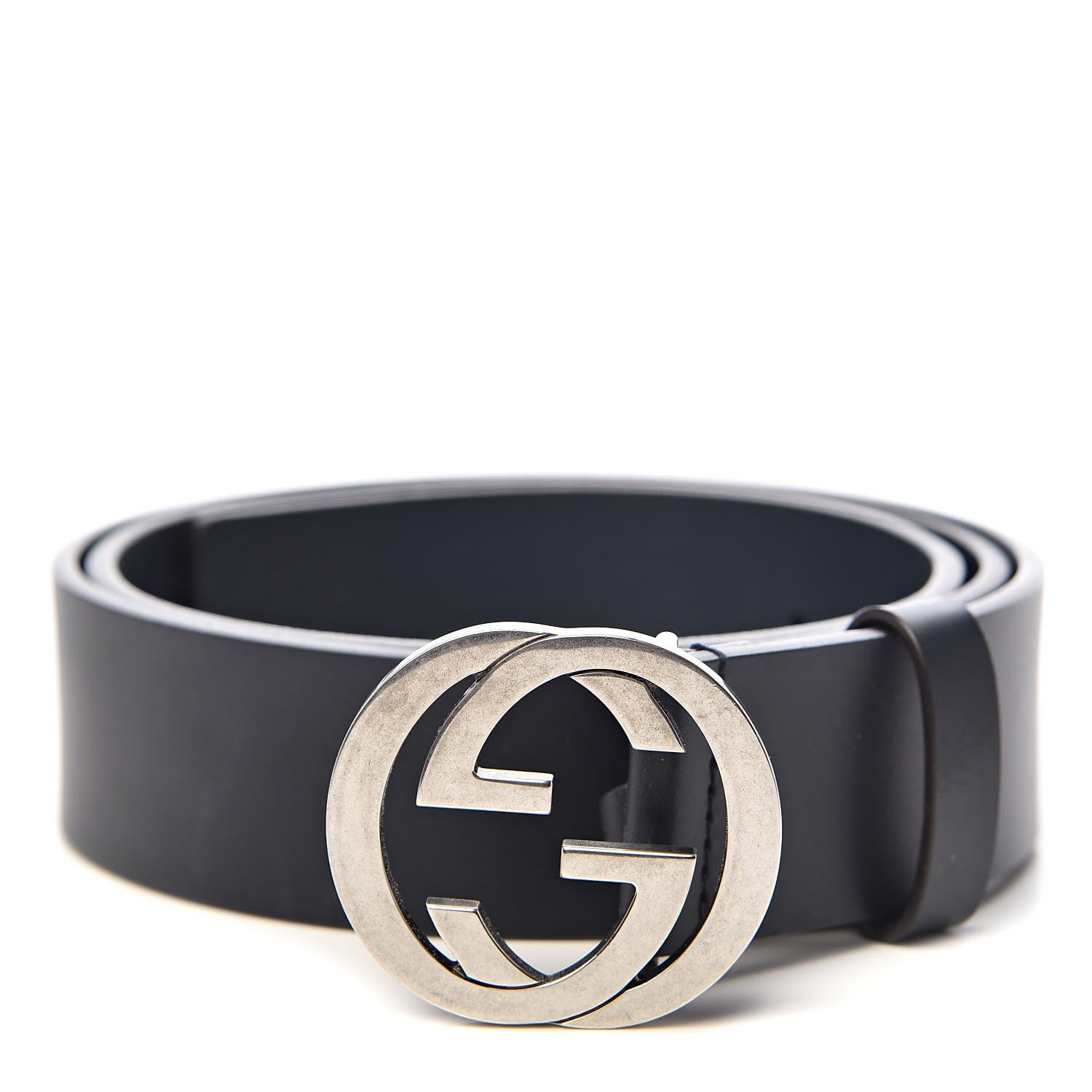 Gucci Selleria Calfskin Mens Interlocking G 37mm Belt 95 38 Blue 1 of 6