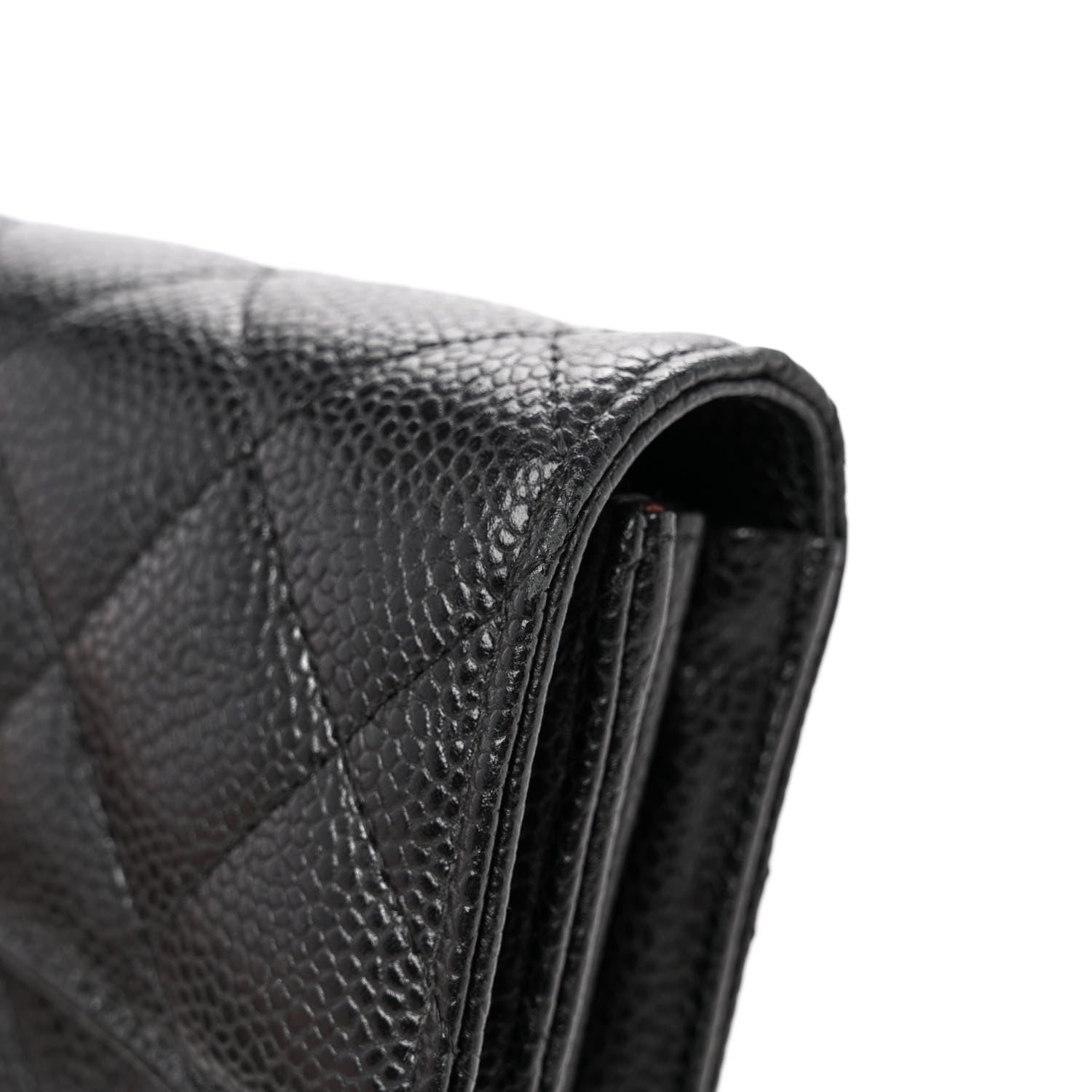Chanel Caviar Quilted Large Gusset Flap Wallet Black 13 of 14