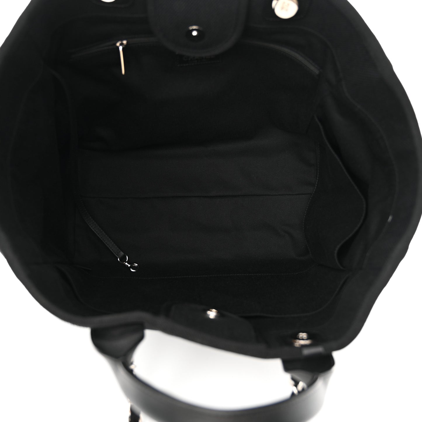 Canvas Pearl Medium Deauville Tote Black