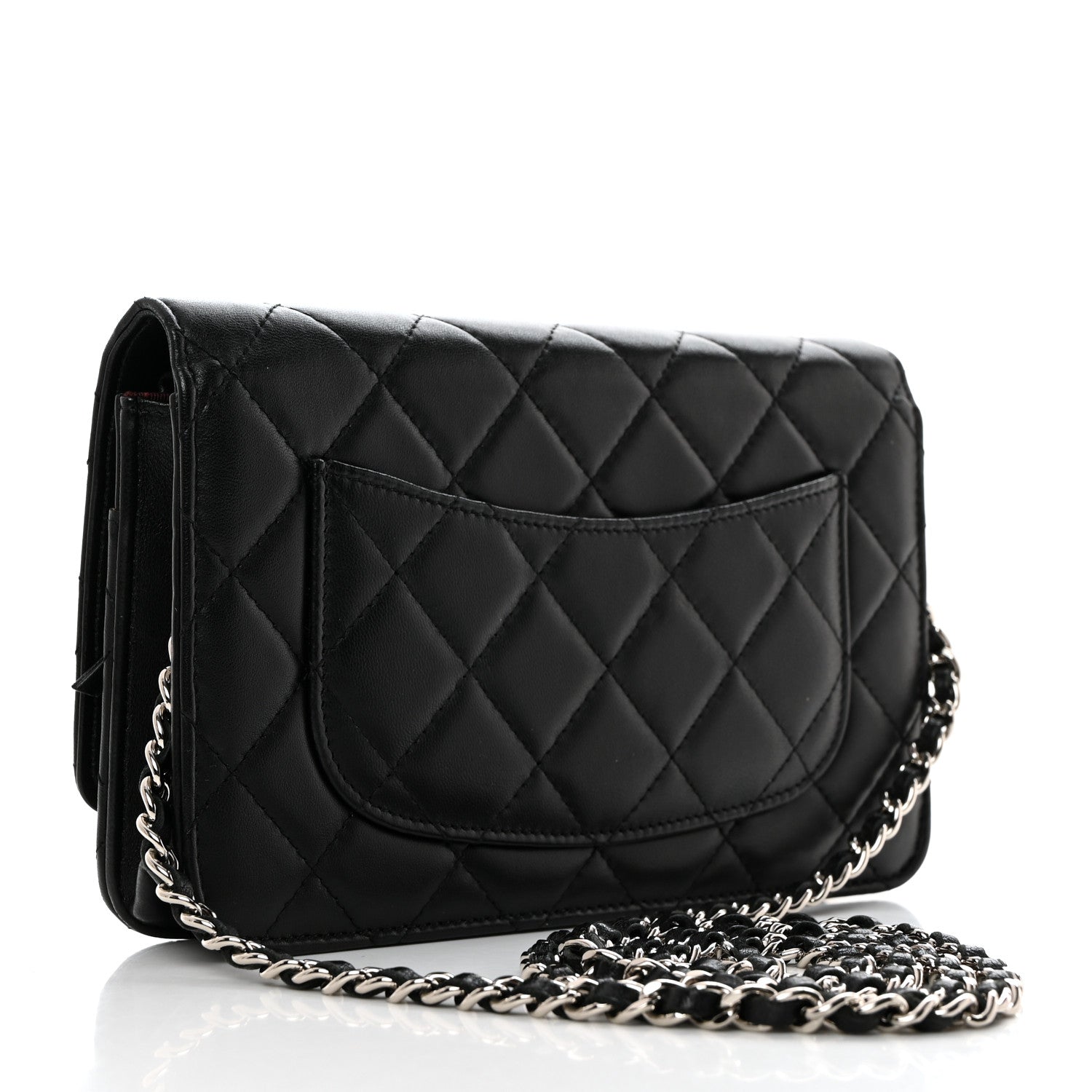 Chanel Lambskin Quilted Wallet On Chain WOC Black 2 of 11