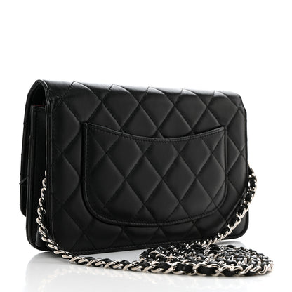 Chanel Lambskin Quilted Wallet On Chain WOC Black 2 of 11