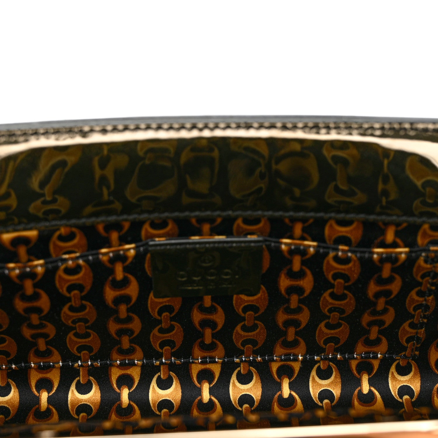 Gucci Patent Britt Interlocking G Starlight Clutch Black 4 of 6