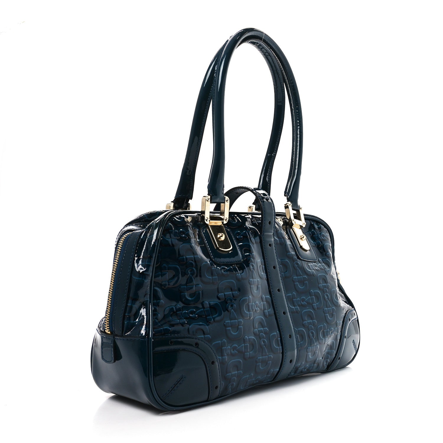 Gucci Patent Horsebit Glam Boston Tote Bag Blue 1771334 – FASHIONPHILE