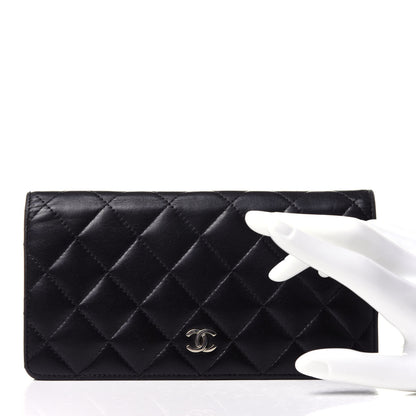Chanel Lambskin Quilted Yen Wallet Black 2 of 15