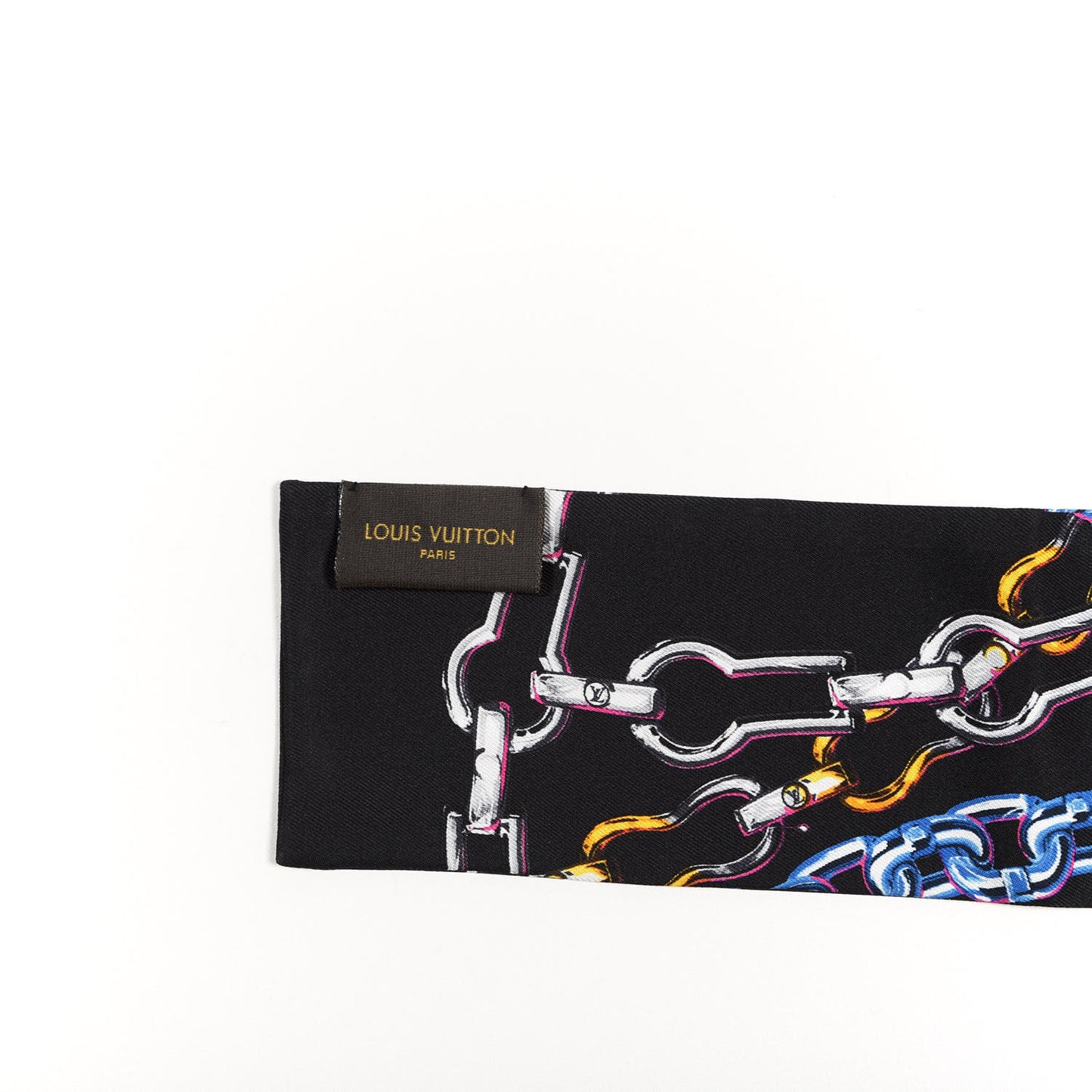 Silk Monogram Chain Bandeau Black