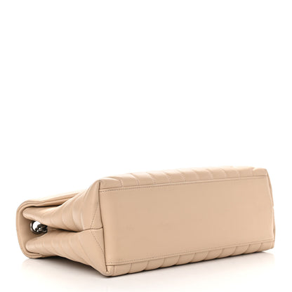 Saint Laurent Calfskin Y Quilted Monogram Medium Loulou Chain Satchel Nude Powder 3 of 11