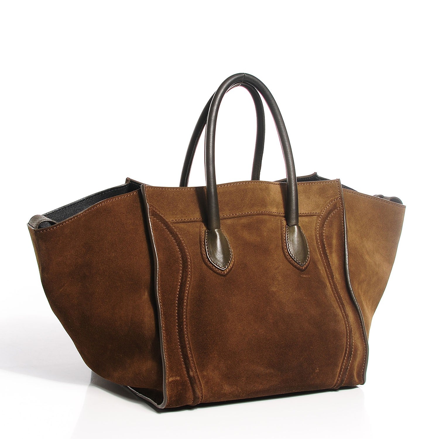 Celine Suede Medium Phantom Luggage Olive 3 of 8