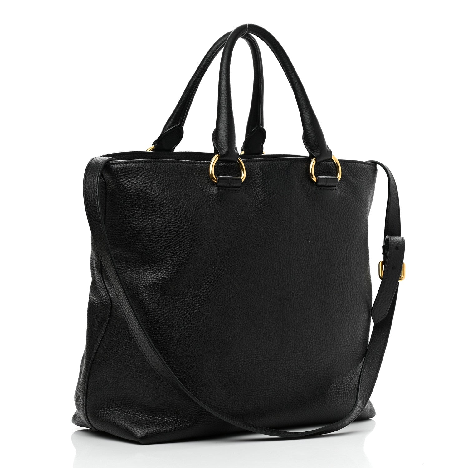 Prada Vitello Daino Tote Black 2 of 7