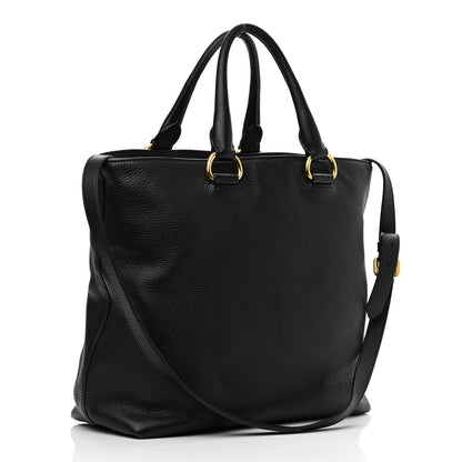 Prada Vitello Daino Tote Black 2 of 7