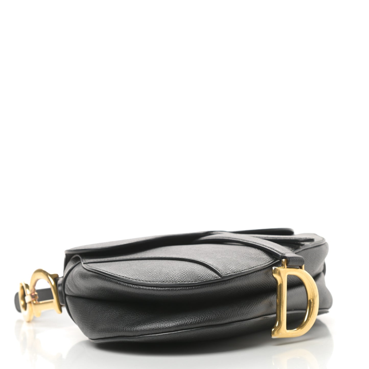 Grained Calfskin Saddle Bag Black