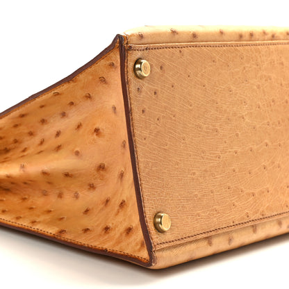 Hermes Ostrich Kelly Sellier 35 Gold 8 of 10