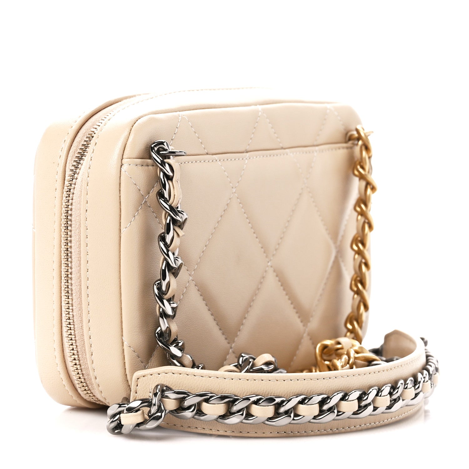 Chanel Lambskin Quilted Chanel 19 Clutch With Chain Beige 3 of 11