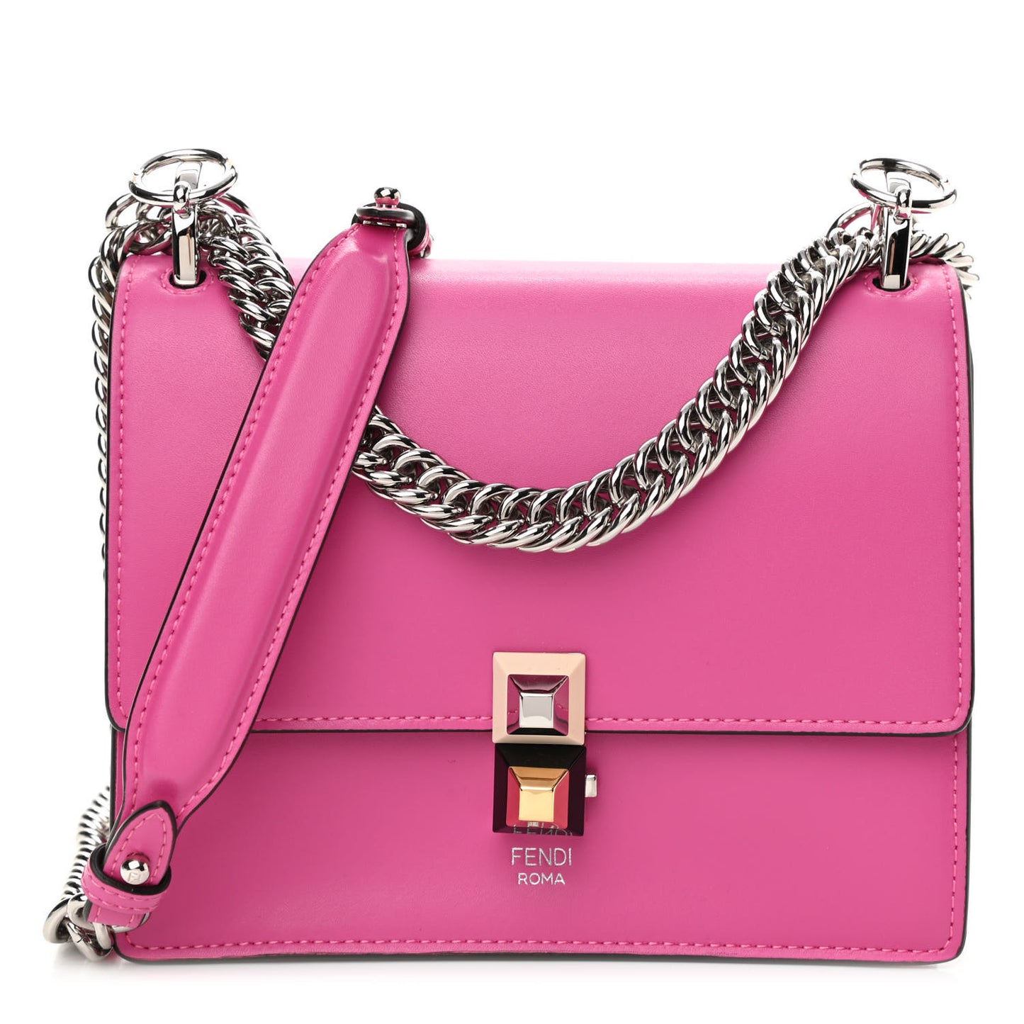 Vitello Liberty Studded Small Kan I Shoulder Bag Geranio Multicolor