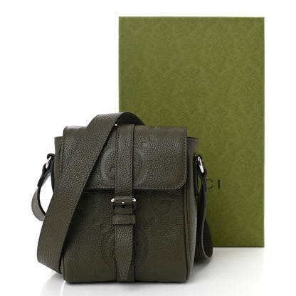 Gucci Piuma Calfskin Jumbo GG Embossed Small Messenger Bag Dark Green 11 of 11