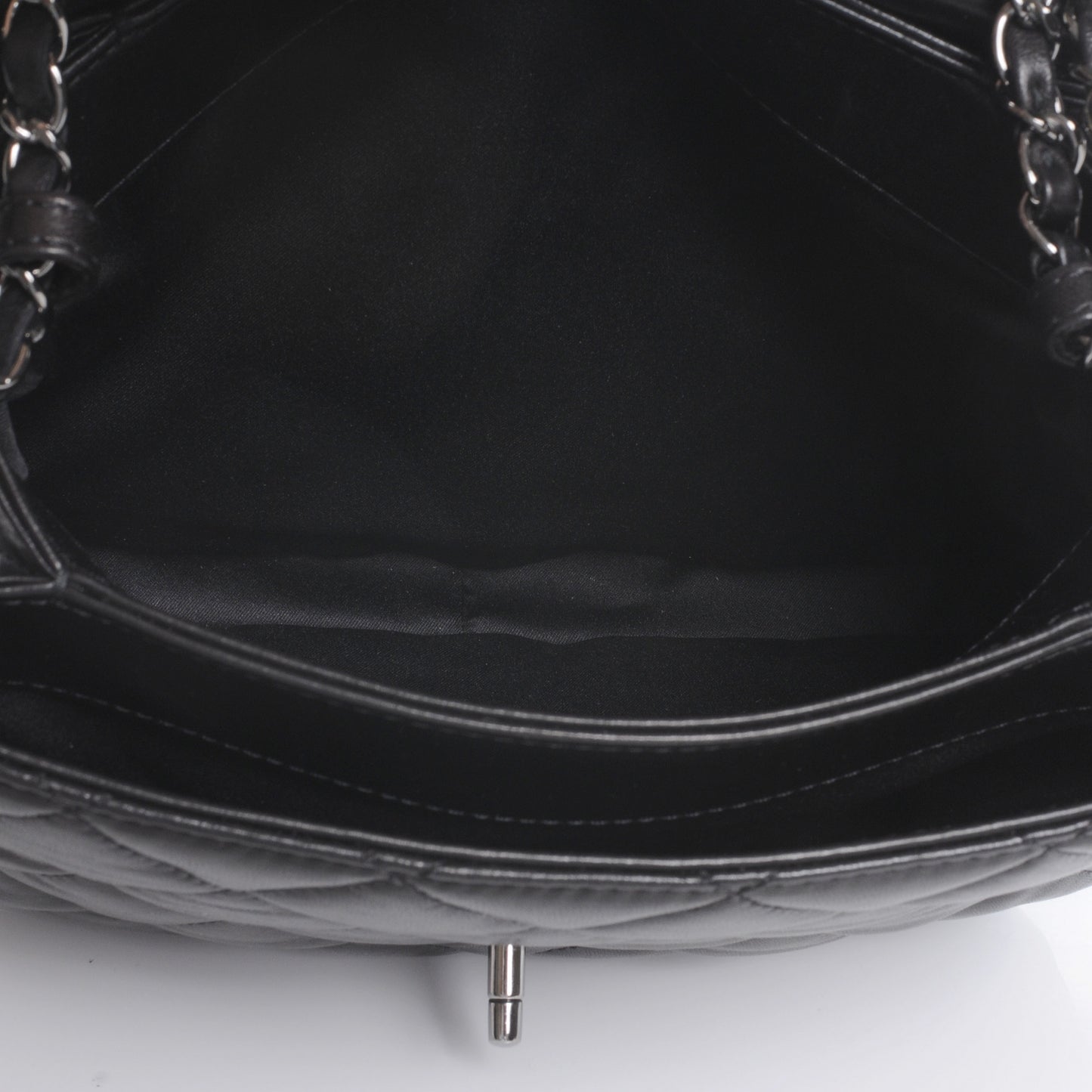 Lambskin Quilted 3 Large Flap Black