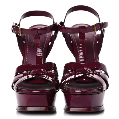 Saint Laurent Patent Tribute 105 Platform Sandals 36.5 Purple 2 of 11